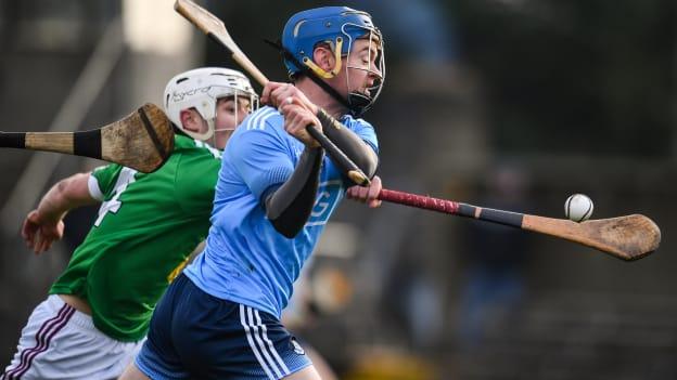 Oisín O'Rorke of Dublin in action against Adam Ennis of Westmeath during the 2020 Walsh Cup Round 2 match between Westmeath and Dublin at TEG Cusack Park in Mullingar, Westmeath.
