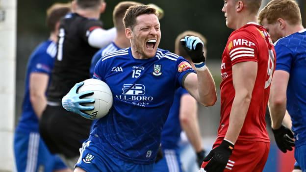 Monaghan's Conor McManus celebrates after the final whistle. Photo by Sam Barnes/Sportsfile