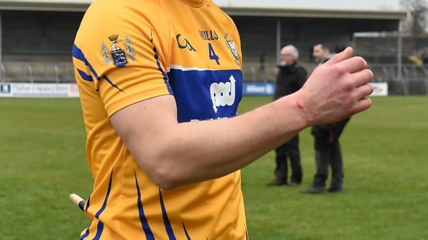 Clare captain Patrick O Connor after the game at Cusack Park, Ennis.