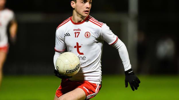 Tyrone's Darragh Canavan in action against Derry in the 2019 Bank of Ireland Dr. McKenna Cup. 