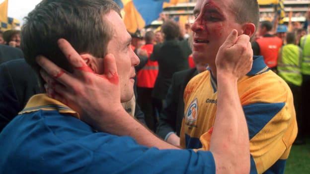 Clare's Davy Fitzgerald and Colin Lynch embrace after the 1997 All-Ireland SHC Final. 