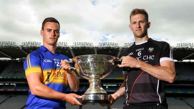 Lory Meagher Cup finalists Ronan Crowley of Lancashire and Keith Raymond of Sligo pictured at Croke Park ahead of Saturday's match. 