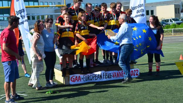 Pictured are the Brussels team who won the first ever European Féile in 2022. 