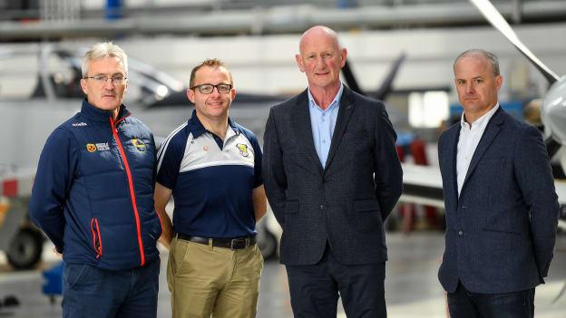 Colm Bonnar, Seoirse Bulfin, Brian Cody, and Micheal Donoghue pictured at the launch of the Leinster Championships.
