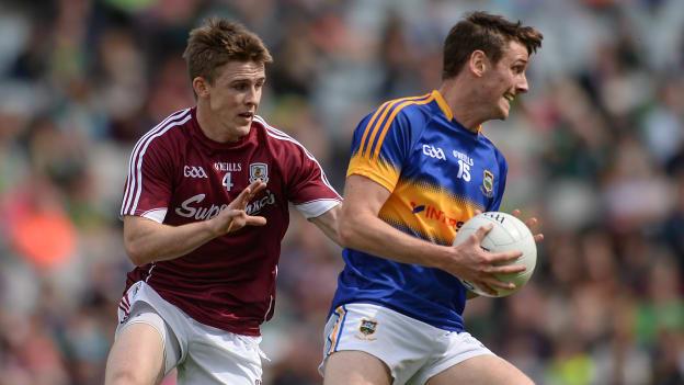 Conor Sweeney and David Wynne in action at Croke Park.