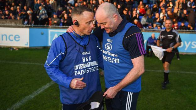 Joe Fortune and Anthony Daly following the 2018 Dublin SHC Final at Parnell Park.