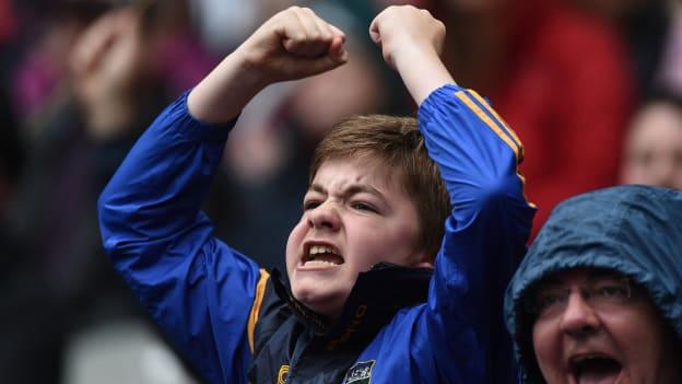 A young Tipperary supporter shouts on his team during the 2016 All-Ireland SFC semi-final against Mayo. 