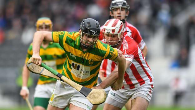 
Andrew Murphy, Blackrock, and Cian Fleming, Imokilly, collide in the 2017 Cork SHC Final.
