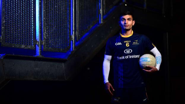 DCU footballer Shairoze Akram pictured at the launch of the 2018 HE GAA Electric Ireland Sigerson Cup.