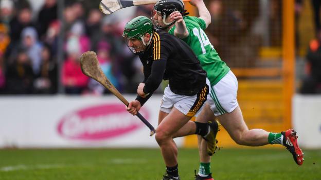 Eoin Murphy, Kilkenny, and Graeme Mulcahy, Limerick, during the Allianz Hurling League Division 1A game at Nowlan Park.