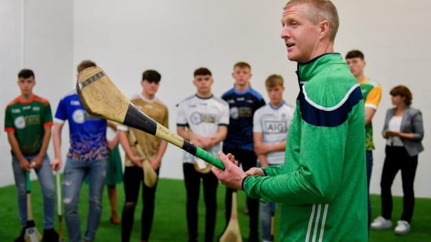 Ballyhale Shamrocks manager Henry Shefflin during a coaching session at the launch of the Bank of Ireland Celtic Challenge 2019 at Croke Park in Dublin. 