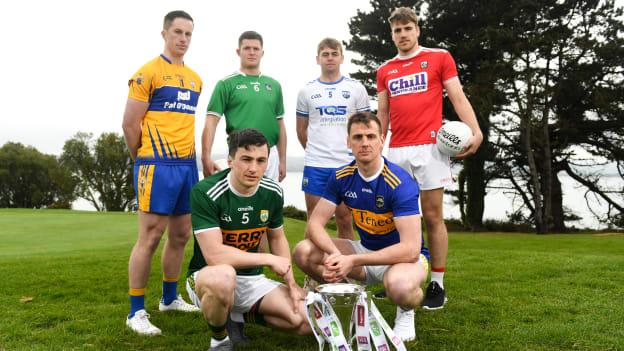 Eoin Cleary (Clare), Iain Corbett (Limerick), Brian Looby (Waterford), Ian Maguire (Cork), Paul Murphy (Kerry), and Conor Sweeney (Tipperary) pictured at the launch of the 2019 Munster Championships.