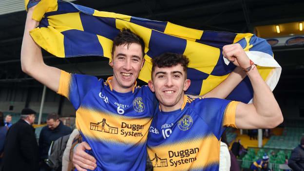 Diarmaid Byrnes and Aaron Gillane celebrate after winning the 2016 Limerick SHC with Patrickswell. 