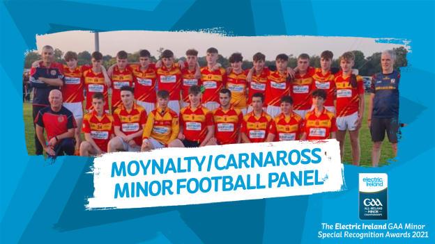 The winner of the 2021 Electric Ireland Minor Football Special Recognition Award is the Moynalty/Carnaross Minor Panel who took part in a 1,200km walk/run during five days of lockdown, when training was not possible, to raise funds for Jigsaw – who help young people suffering from emotional, mental health and addiction problems. 