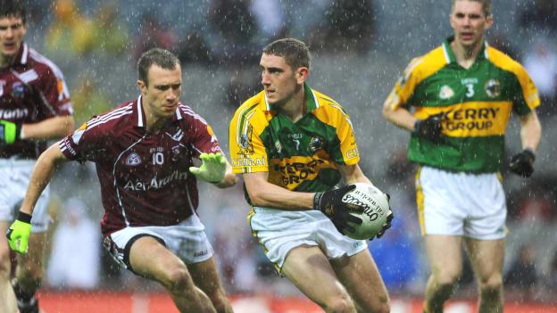 Killian Young, Kerry, and Cormac Bane, Galway, during the 2008 All Ireland SFC Quarter-Final at Croke Park.