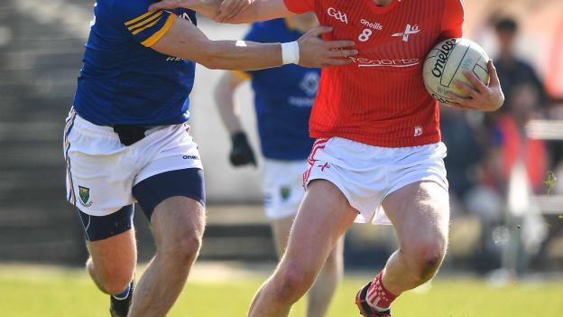 Tommy Durnin, Louth, and Nicky Devereux, Wicklow, in Allianz Football League action.