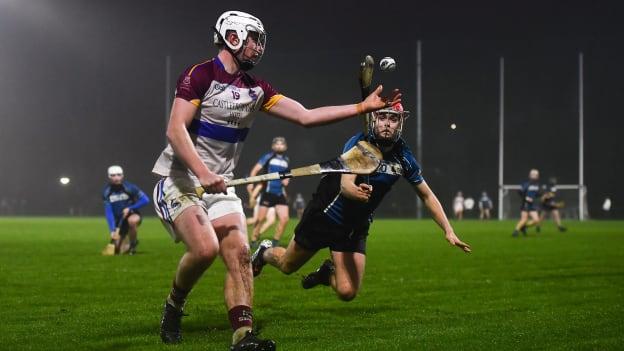 Kevin McDonald of UL in action against Conor Stakelum of Maynooth during the Fitzgibbon Cup Group B Round 3 match between UL and Maynooth at UL Grounds in Limerick. 