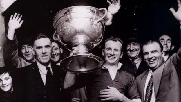 John Joe O'Reilly with the Sam Maguire Cup after captaining Cavan to the two-in-a-row in 1948