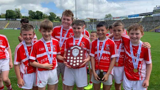 Táin Óg Final 3 champions, Knockbridge of Louth, celebrate after a thrilling extra-time victory over Easkey of Sligo.