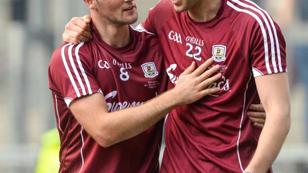 Celebrating following the 2017 All Ireland SHC Final win for Galway, Johnny Coen and Jason Flynn were in opposite camps at Kenny Park.
