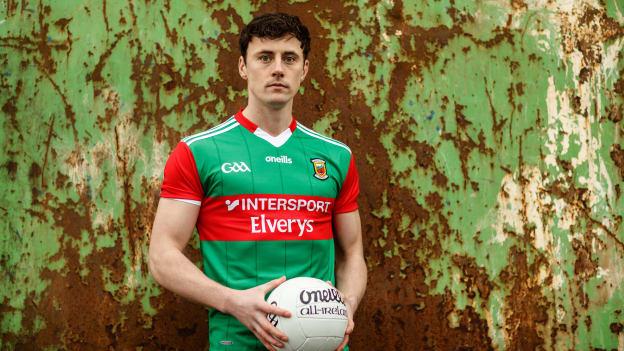 Diarmuid O'Connor pictured in the new Mayo GAA home jersey which will be worn by all Mayo inter-county footballers and hurlers for the 2021 season. 
