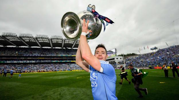 Dean Rock celebrates after the 2018 All Ireland SFC Final win over Tyrone at Croke Park.