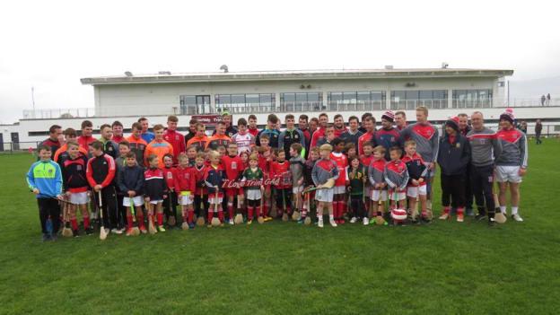 The Trim players and management pictured with members of the juvenile section in the club recently.