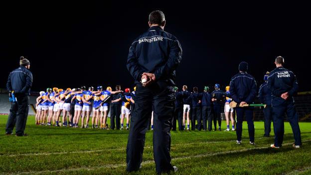 Liam Sheedy and his Tipperary players before the Co-op Superstores Munster Hurling League clash against Limerick.