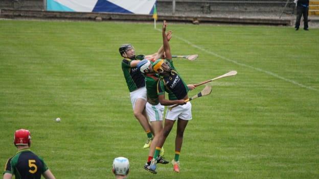 Action from Leitrim's Celtic Challenge clash with Mayo. 