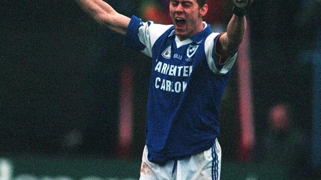 Andrew Corden celebrates after helping his club O'Hanrahan's to victory over Na Fianna of Dublin in the 2000 Leinster Senior Club Football Championship Final. 