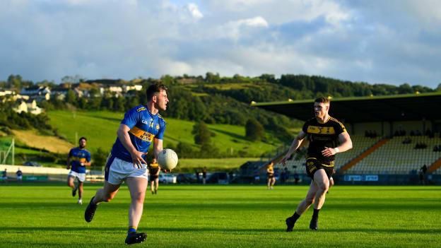 Paddy McBrearty, Kilcar, and Conor Morrison, St Eunan's, in Donegal Senior Football Championship action.