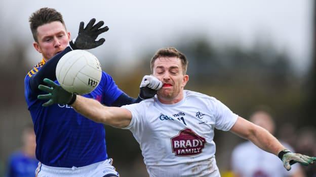 Mickey Quinn of Longford in action against Niall Kelly of Kildare during the 2020 O'Byrne Cup Round 1 match between Kildare and Longford at St Conleth's Park in Newbridge, Kildare. 