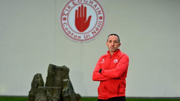 Tyrone joint-manager Brian Dooher poses for a portrait during a Tyrone senior football media conference at Tyrone GAA Centre in Garvaghey, Tyrone. 