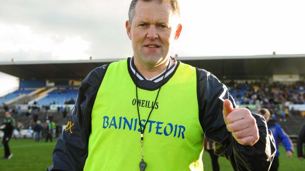 Clann na Gael manager Feargal Shine celebrates victory after the Roscommon County Senior Club Football Championship Final match between Clann na Gael and St Brigid's at Dr Hyde Park, Roscommon. 