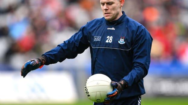 Stephen Cluxton pictured warming up before Dublin's Allianz Football League clash with Louth. 