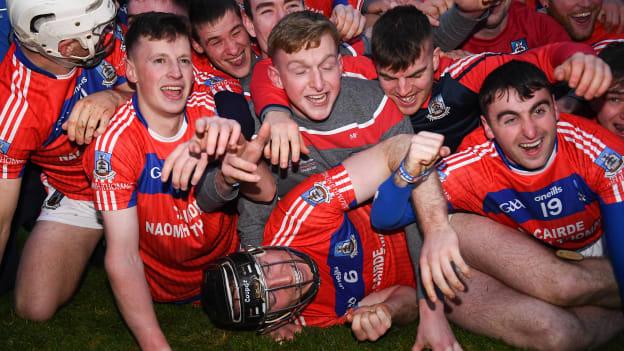 St Thomas' players celebrating after retaining the Galway SHC title in 2019.