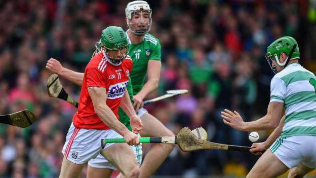 Cork's Seamus Harnedy is denied by a brave Nickie Quaid save at the Gaelic Grounds.