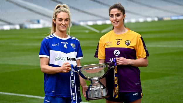 In attendance at a photocall ahead of the TG4 All-Ireland Intermediate Ladies Football Championship Final on Sunday next were Aimee Kelly of Laois and Róisín Murphy of Wexford at Croke Park in Dublin. 