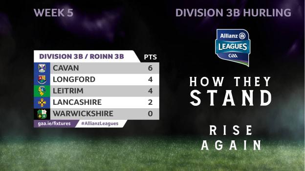 How they stand in Division 3B of the Allianz Hurling League. 