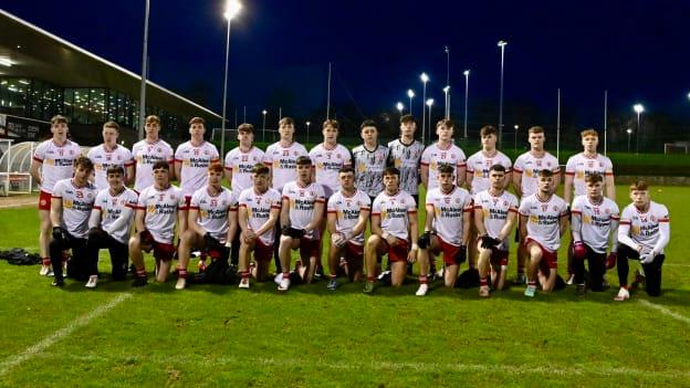 The Tyrone team pictured before their EirGrid Ulster U20 football clash with Down. 