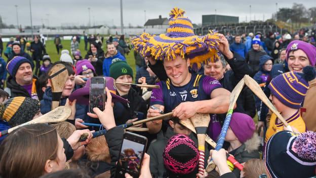 Wexford captain Lee Chin signs autographs after the Dioralyte Walsh Cup Final match between Wexford and Galway at Netwatch Cullen Park in Carlow. Photo by Seb Daly/Sportsfile.