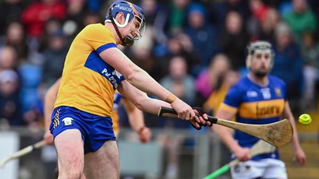David Fitzgerald of Clare scores his side's goal during the Allianz Hurling League Division 1 semi-final match between Clare and Tipperary at Laois Hire O'Moore Park in Portlaoise, Laois. Photo by Piaras Ó Mídheach/Sportsfile