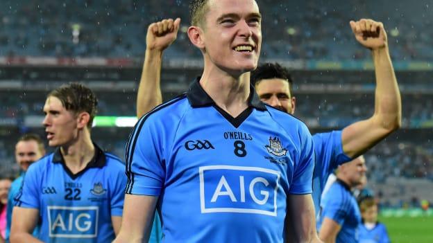 Brian Fenton celebrates after helping Dublin to victory over Kerry in the All-Ireland Final of his debut championship season in 2015.