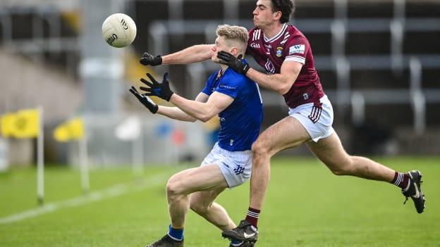 Kevin Quinn, Wicklow, and Charlie Drumm, Westmeath, in Leinster SFC action. Photo by David Fitzgerald/Sportsfile