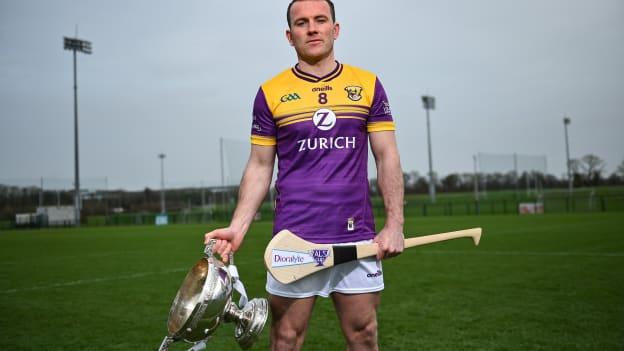Wexford hurler Kevin Foley poses for a portrait during the launch for the 2024 Dioralyte Walsh Cup Final Launch at the GAA National Games Development Centre in Abbotstown, Dublin, ahead of Sunday's final between Galway and Wexford. Photo by David Fitzgerald/Sportsfile