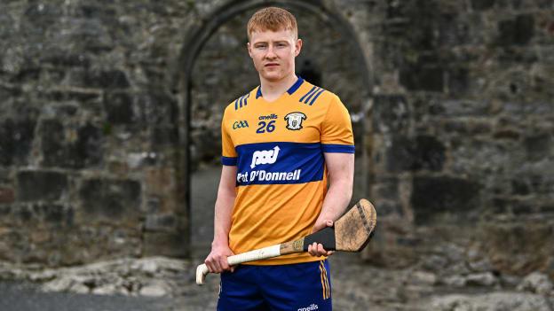 Clare hurler Shane Meehan pictured at the launch of the Munster GAA Senior Hurling and Football Championship 2024 at Cahir Castle in Tipperary. Photo by Harry Murphy/Sportsfile.