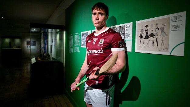 Conor Cooney of Galway poses for a portrait at the 'GAA; People, Objects & Stories' exhibition during the launch of the 2024 Leinster GAA Senior Hurling Championship in the National Museum of Ireland in Dublin. Photo by Brendan Moran/Sportsfile.
