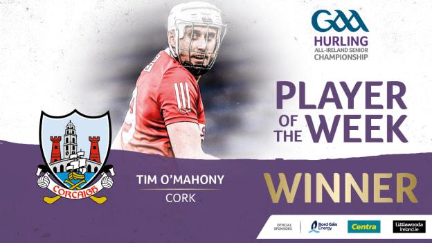 Tim O'Mahony is the GAA.ie Hurler of the Week.