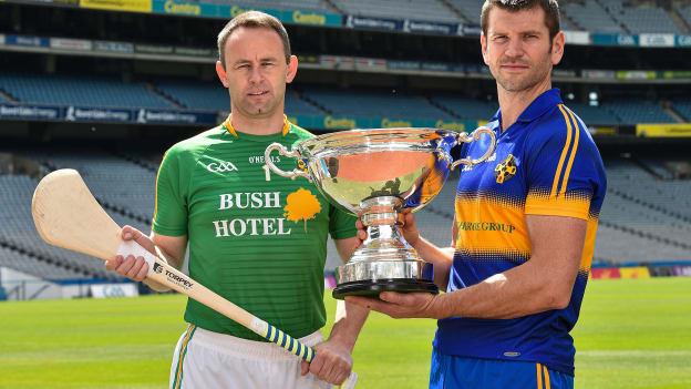 Declan Molloy, Leitrim, and Edmond Kenny, Lancashire, pictured ahead of the Lory Meagher Cup Final at Croke Park.