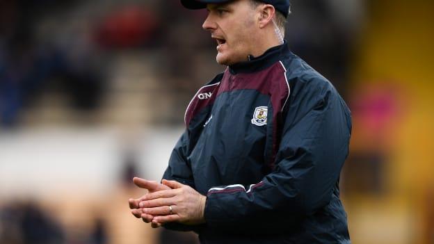 Galway manager Micheal Donoghue during the Allianz Hurling League semi-final against Waterford at Nowlan Park.